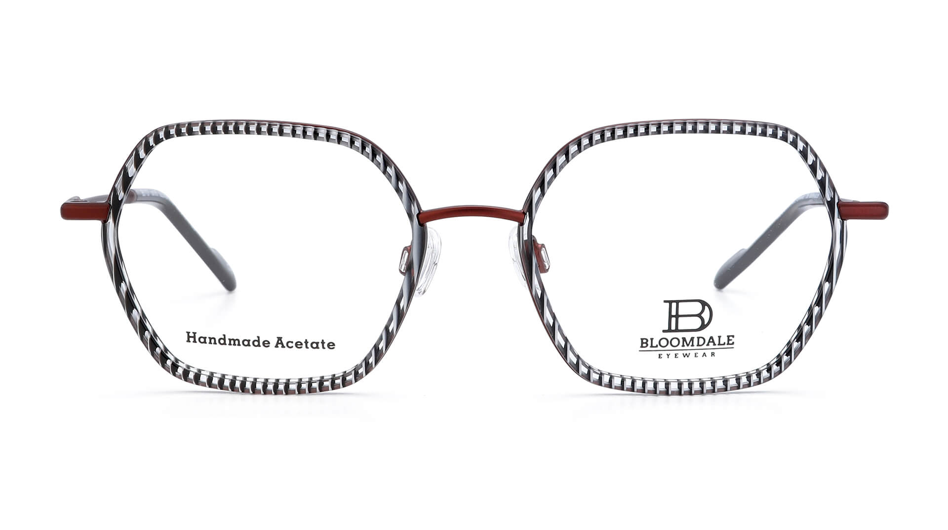 Bloomdale Eyewear bril B727-65 kleur rood met zwart