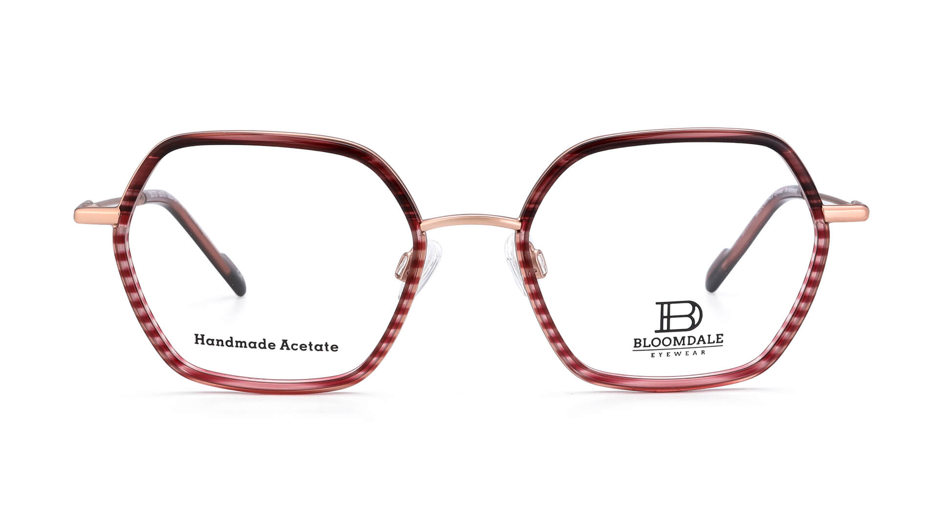 Bloomdale Eyewear bril B727-75 goud met bordeaux rood
