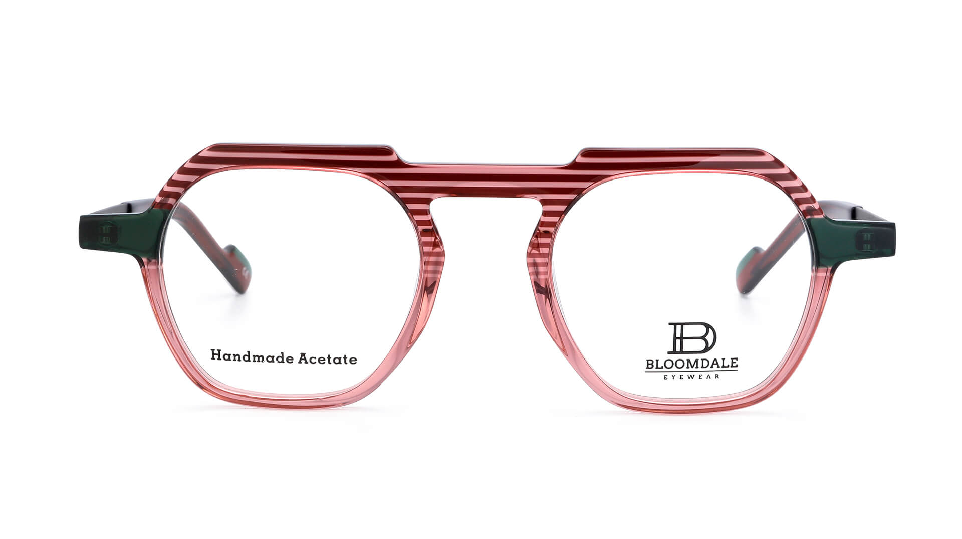 Bloomdale Eyewear bril B732-65 kleur rood gestreept