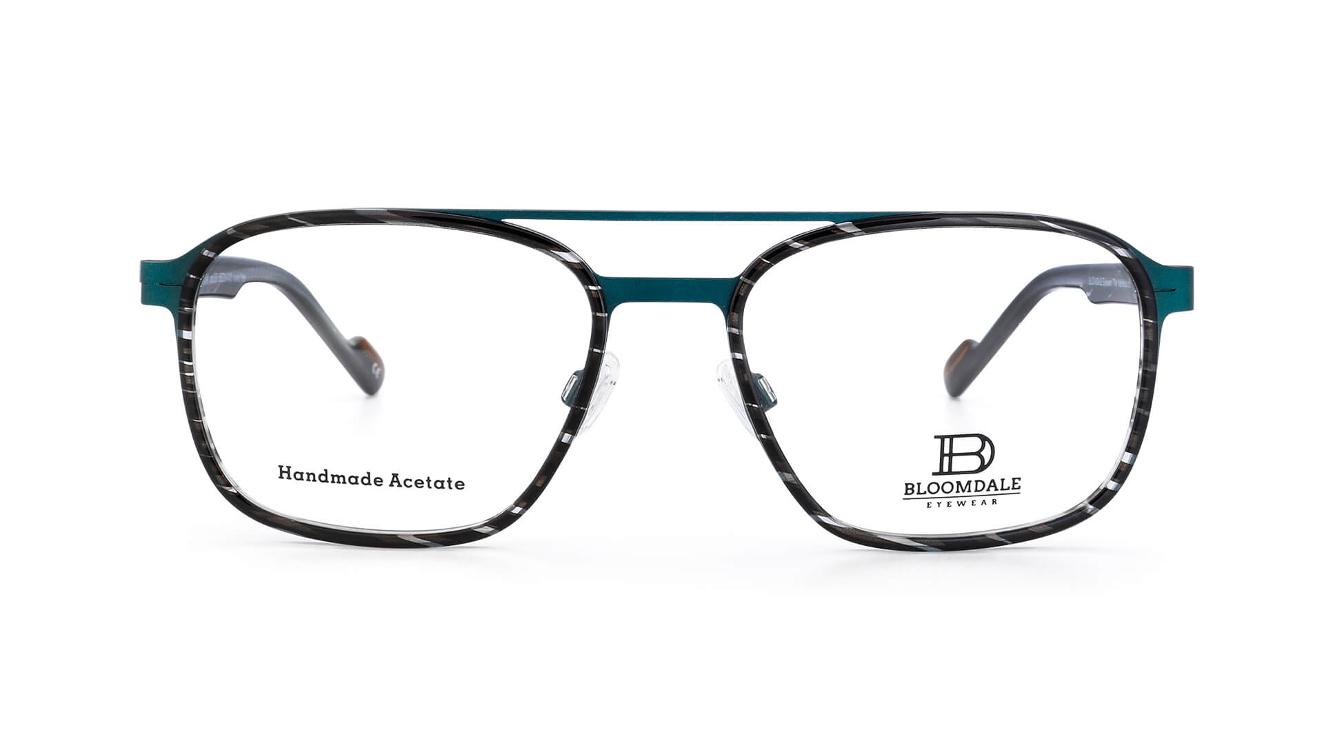 Bloomdale Eyewear bril B734-55 kleur petrol groen met zwart