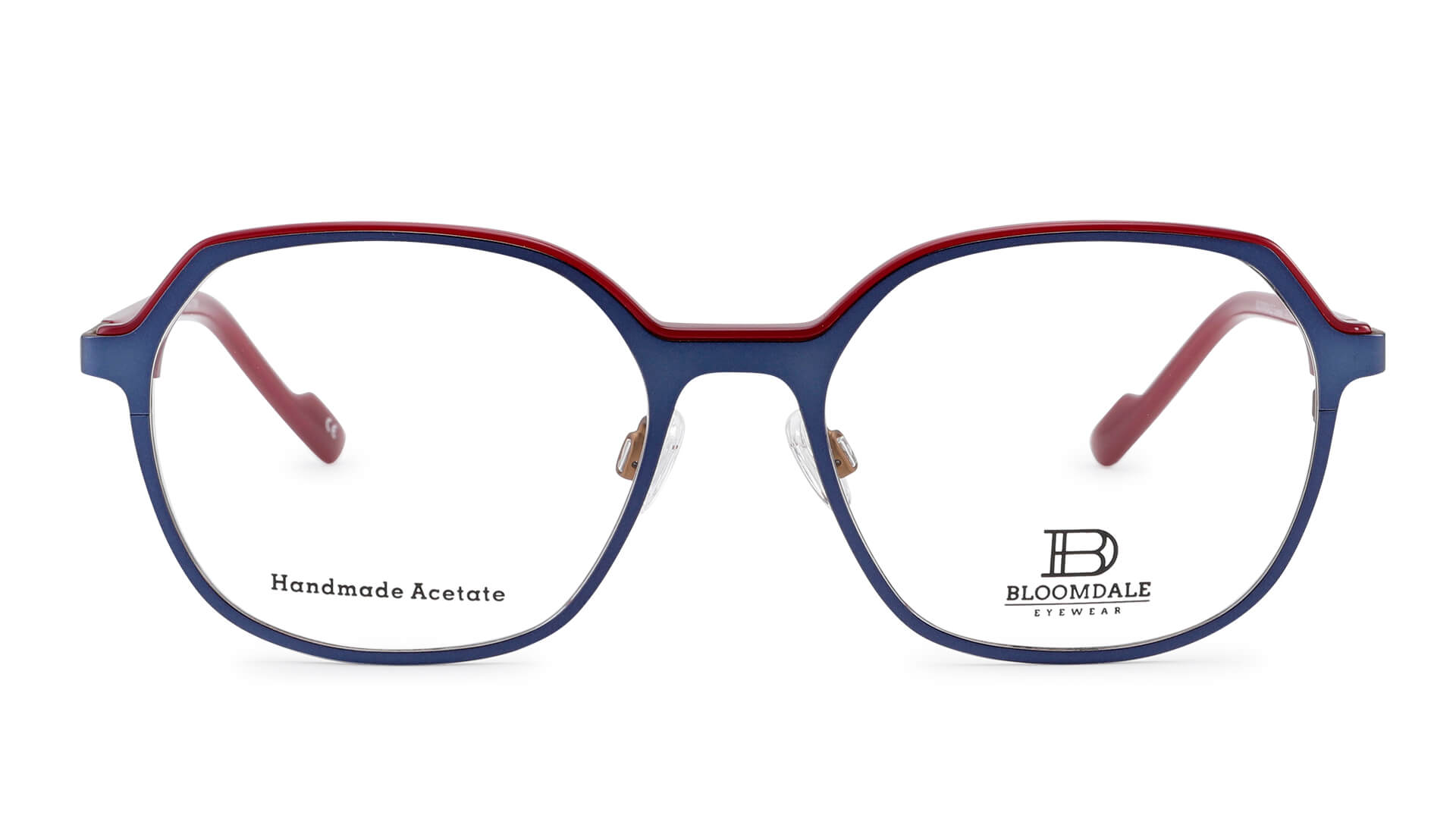 Bloomdale Eyewear bril B736-45 kleur blauw met bordeaux rood