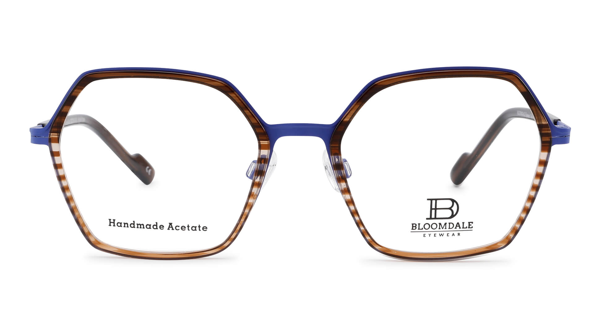 Bloomdale Eyewear bril B739-45 kleur blauw met havanna gestreept