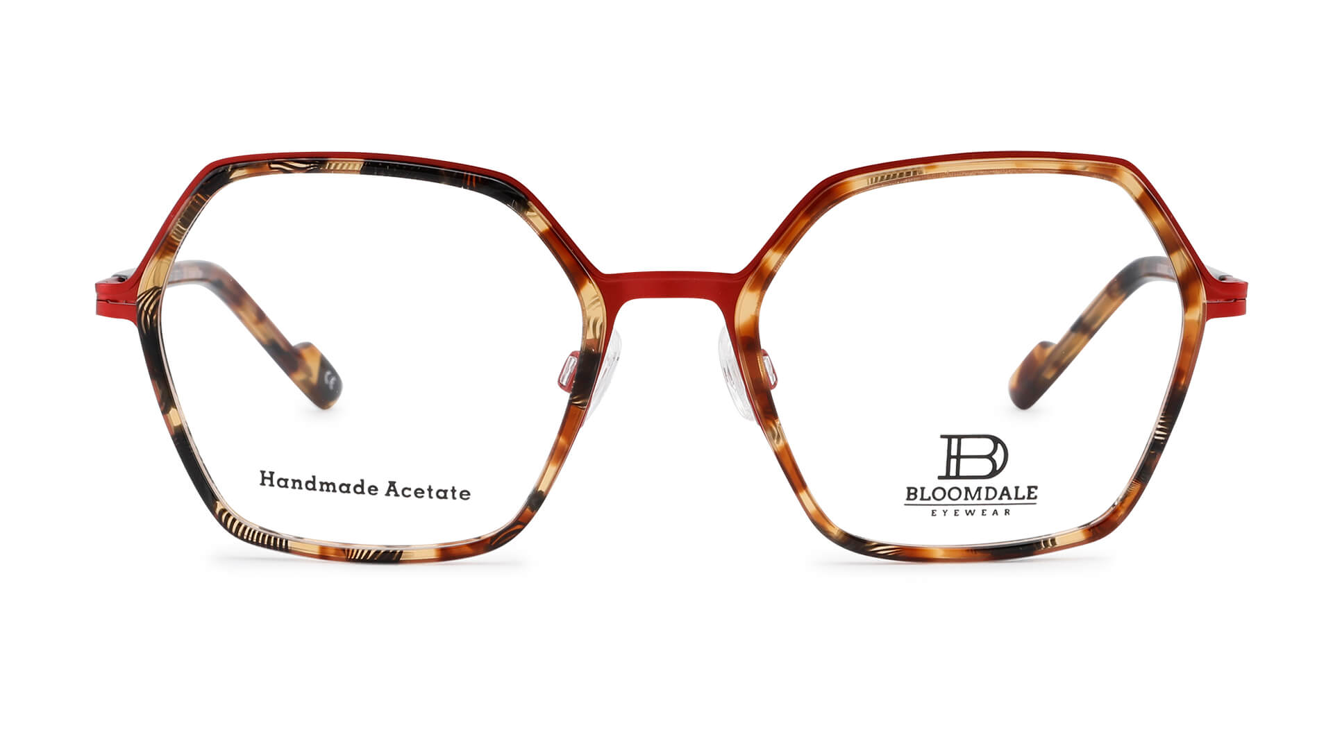 Bloomdale Eyewear bril B739-65 kleur rood met havanna gemêleerd