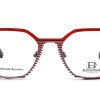 Bloomdale Eyewear bril B742-65 kleur rood met zwart gestreept