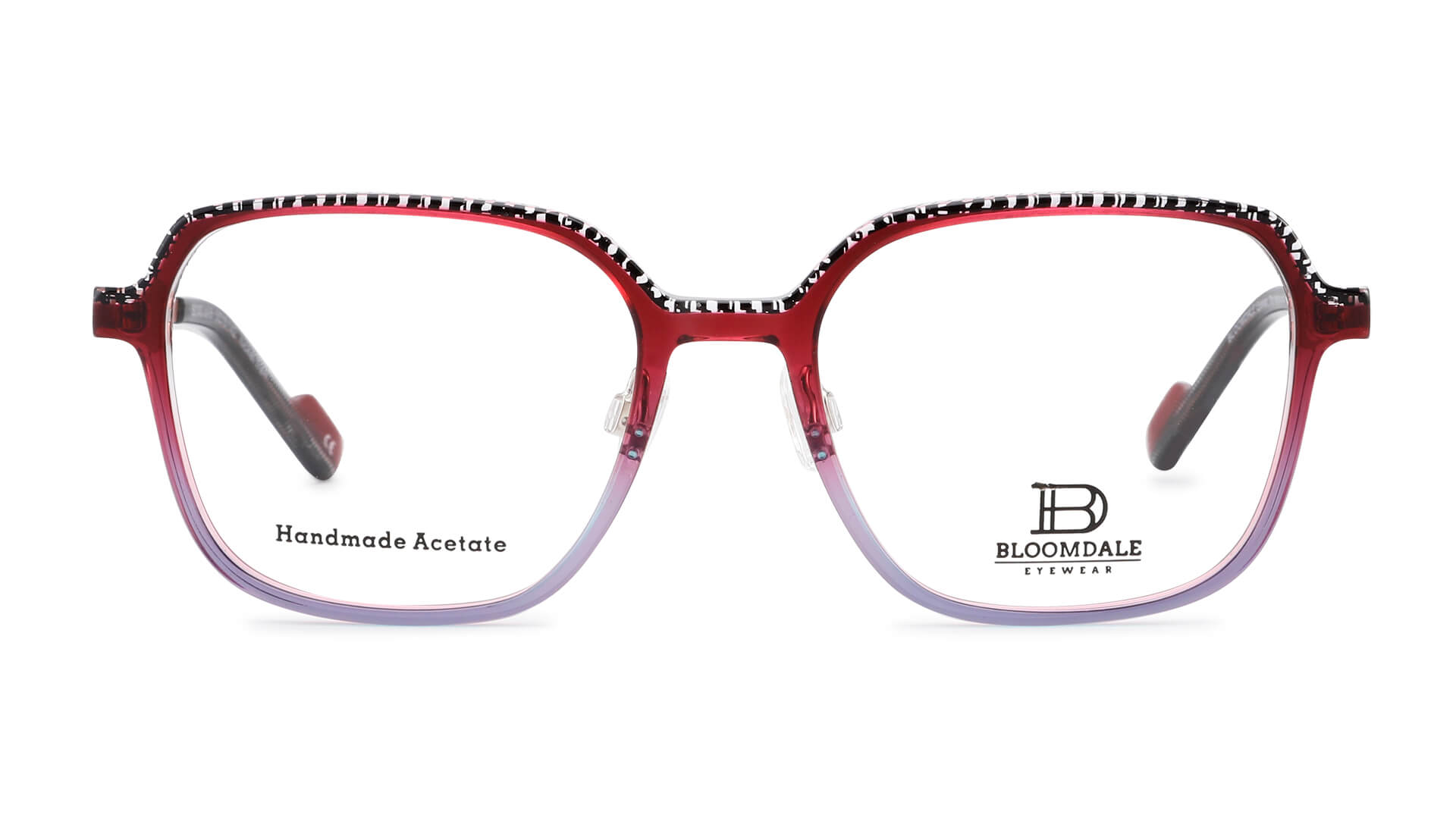 Bloomdale Eyewear bril B745-65 kleur transparant rood met paars