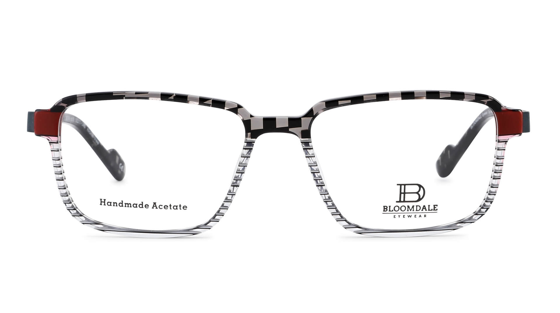 Bloomdale Eyewear bril B746-95 kleur zwart geblokt met transparant gestreept