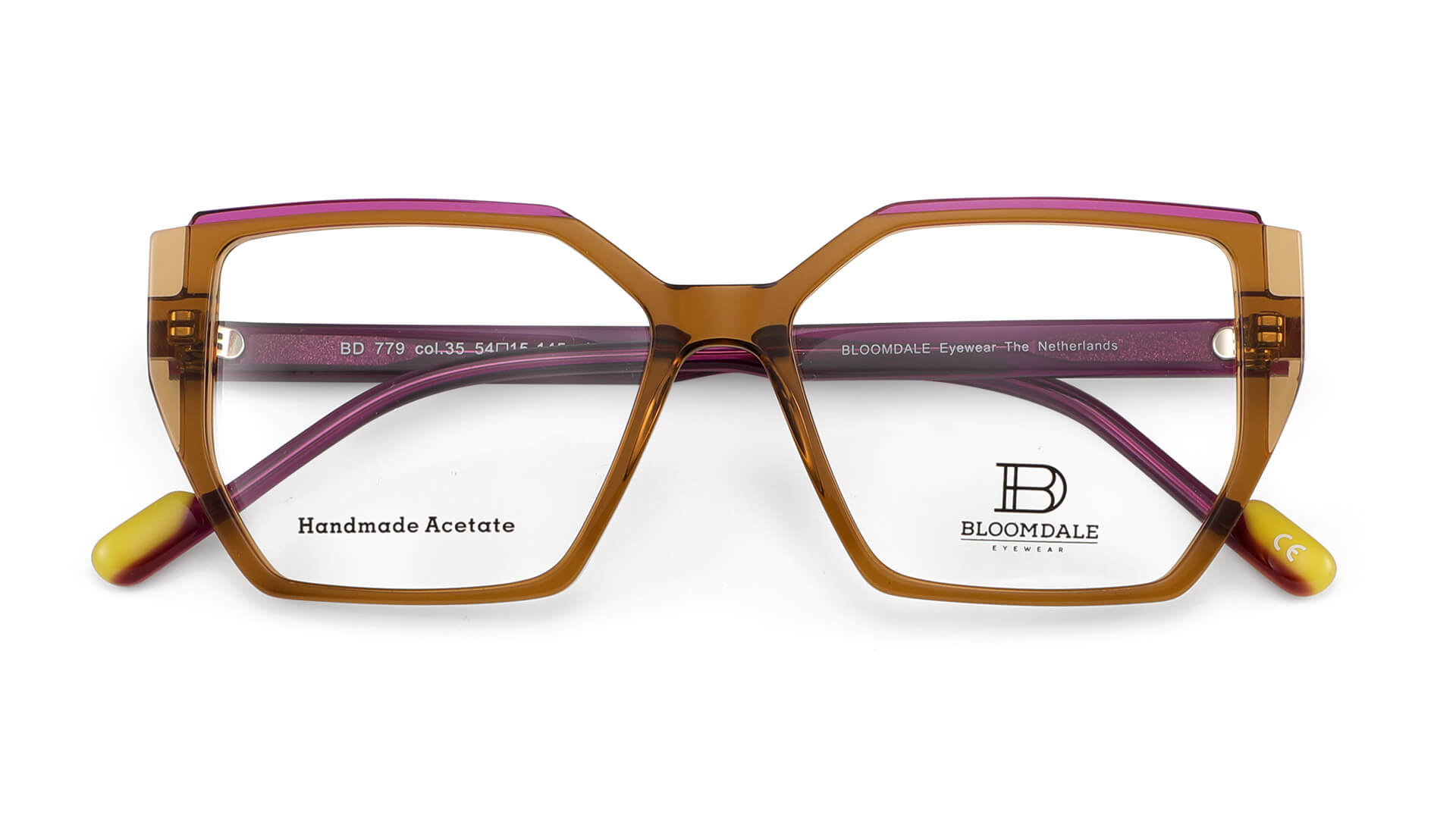 Bloomdale Eyewear bril B779-35 kleur bruin met fuchsia