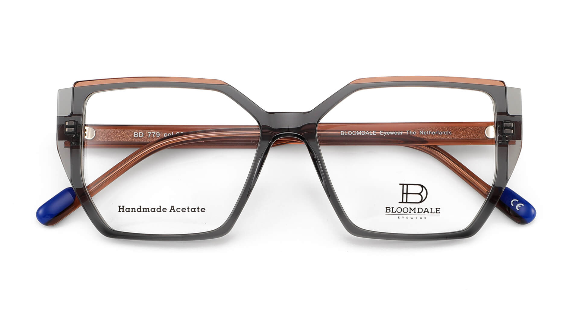 Bloomdale Eyewear bril B779-85 kleur grijs met bruin en blauw