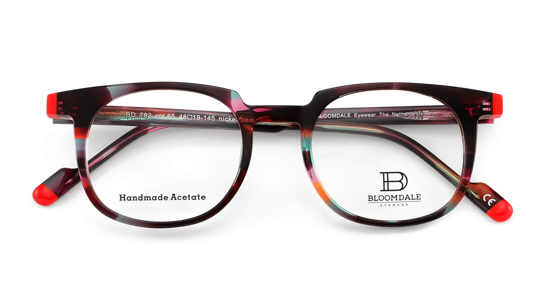 Bloomdale Eyewear bril B782-65 kleur multicolor met rood