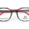 Bloomdale Eyewear bril B784-85 kleur zwart gestreept transparant met rood