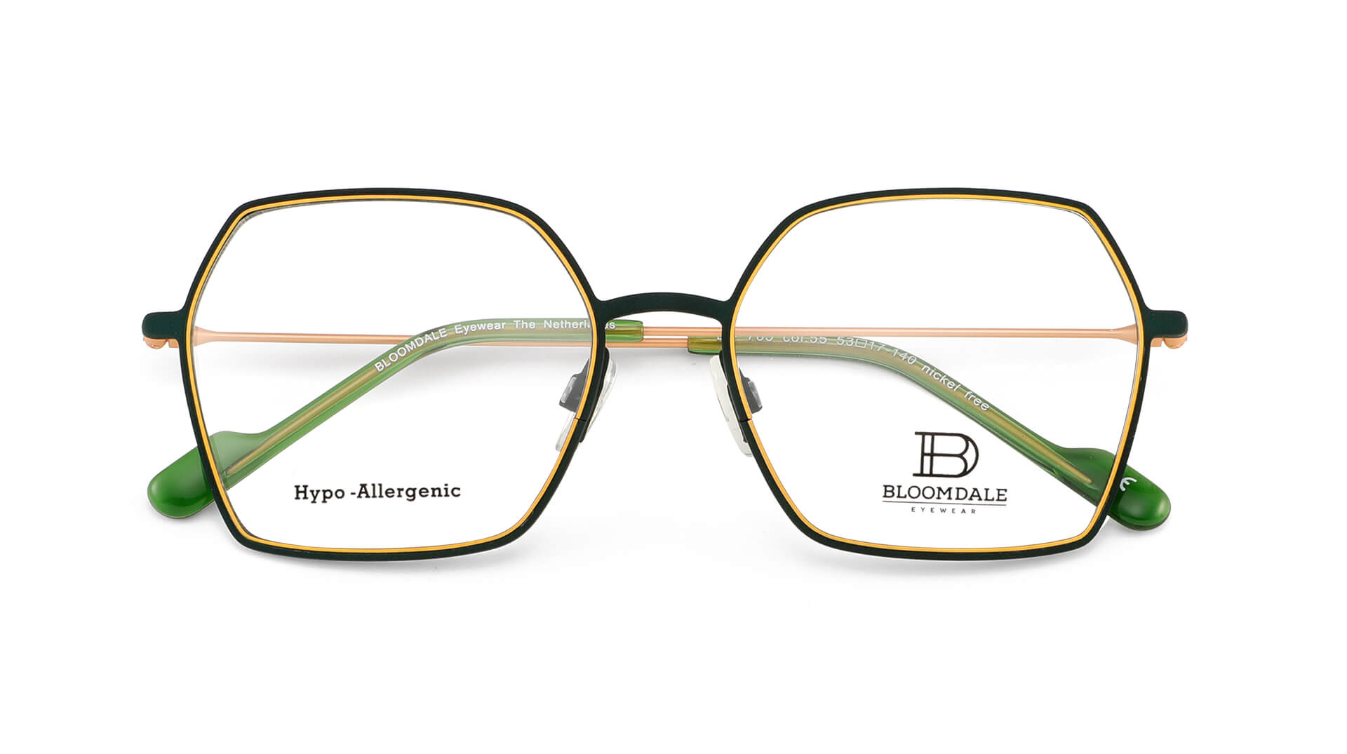 Bloomdale Eyewear bril B785-55 kleur groen met goud