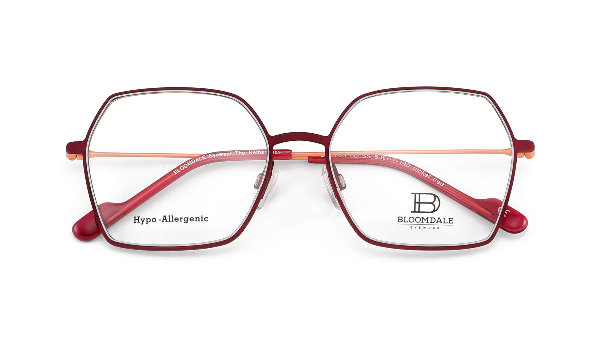 Bloomdale Eyewear bril B785-65 kleur rood