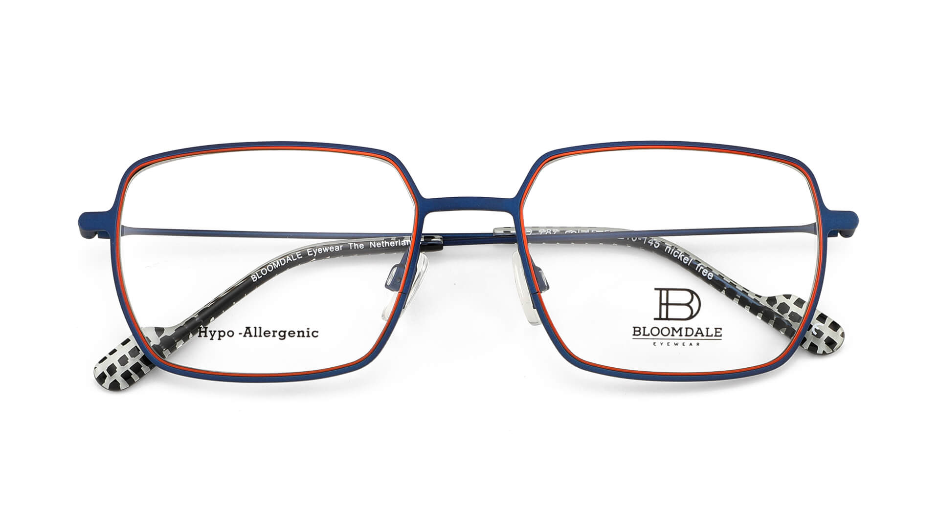 Bloomdale Eyewear bril B787-45 kleur blauw met rood