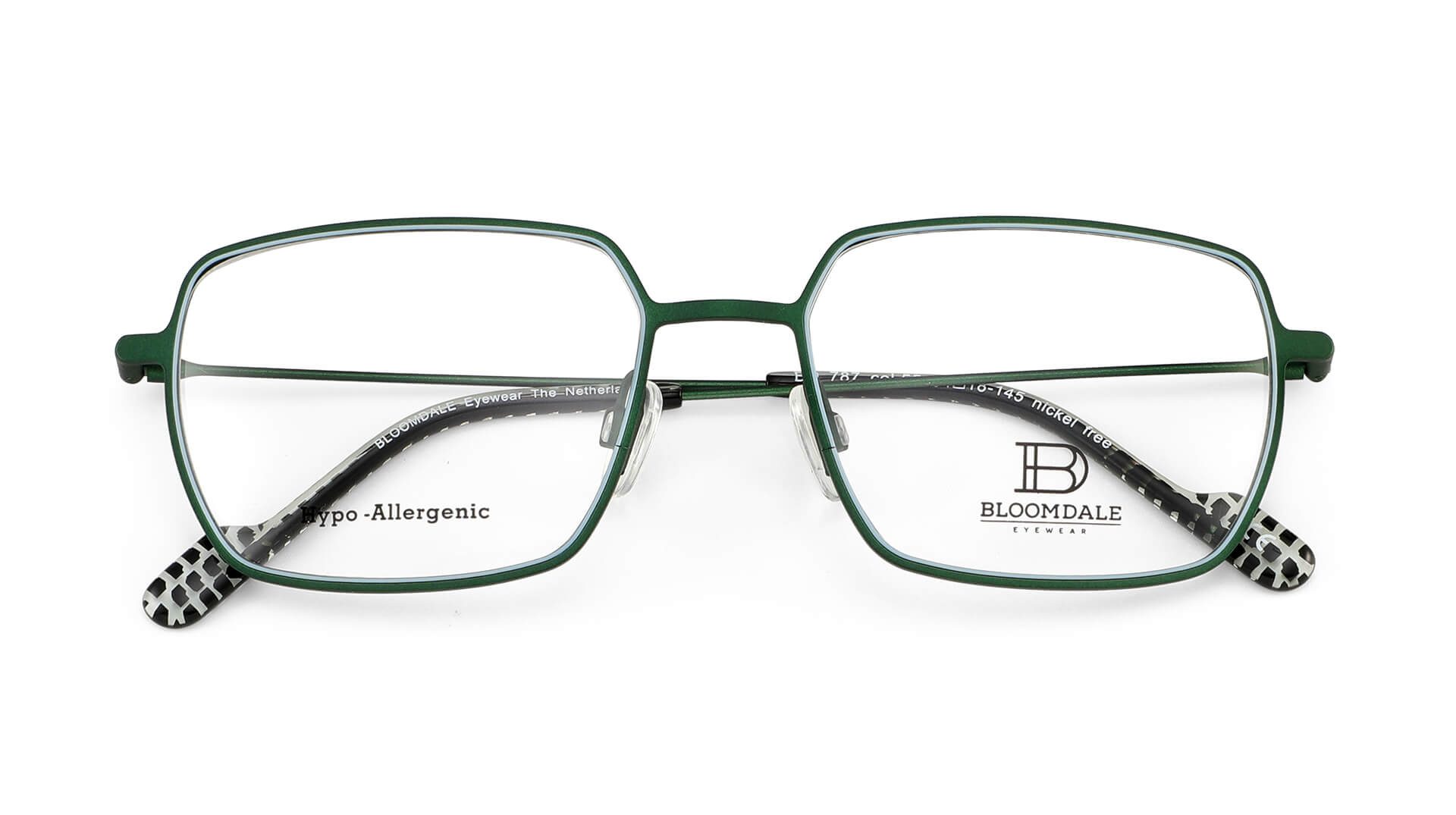 Bloomdale Eyewear bril B787-55 kleur groen met blauw