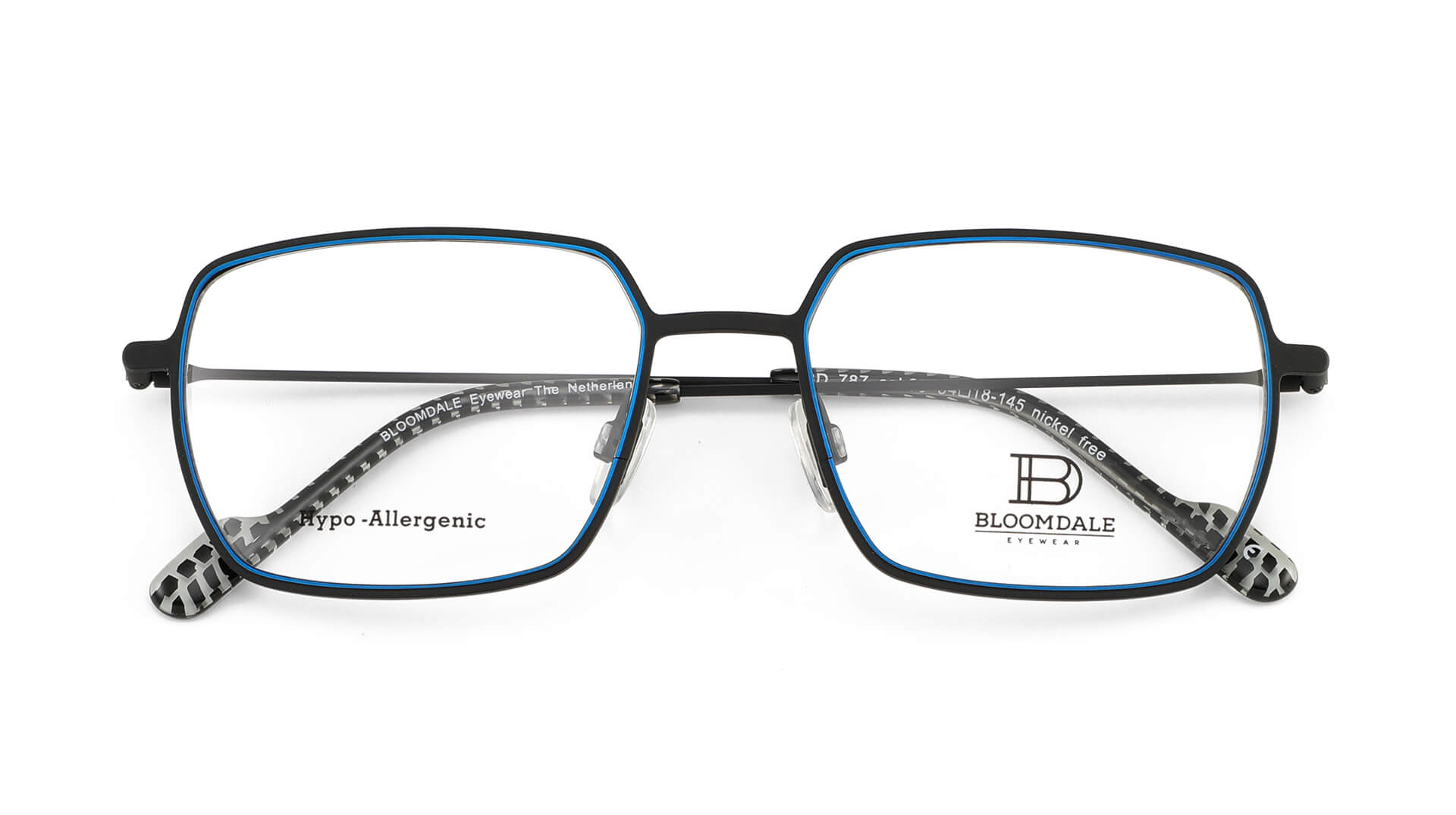 Bloomdale Eyewear bril B787-95 kleur zwart met blauw