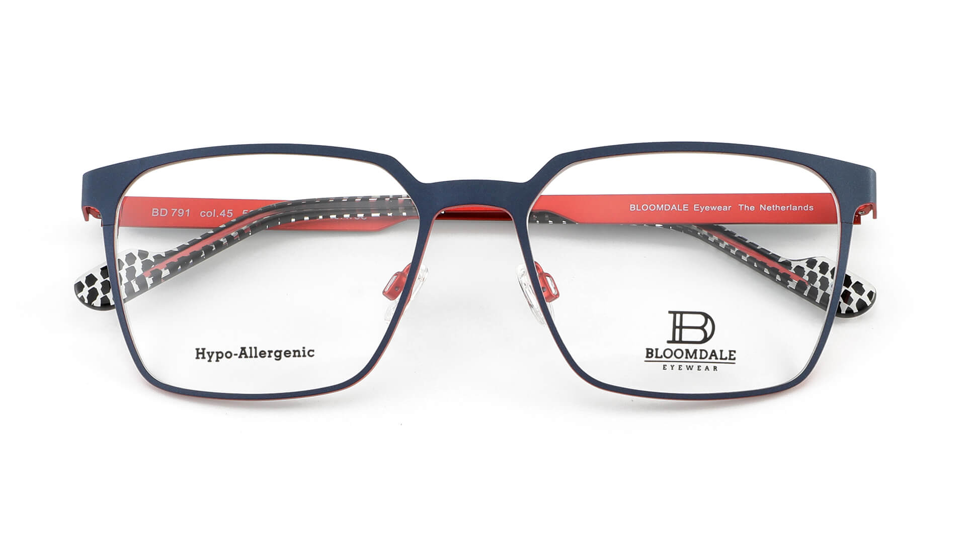 Bloomdale Eyewear bril B791-45 kleur blauw met rood
