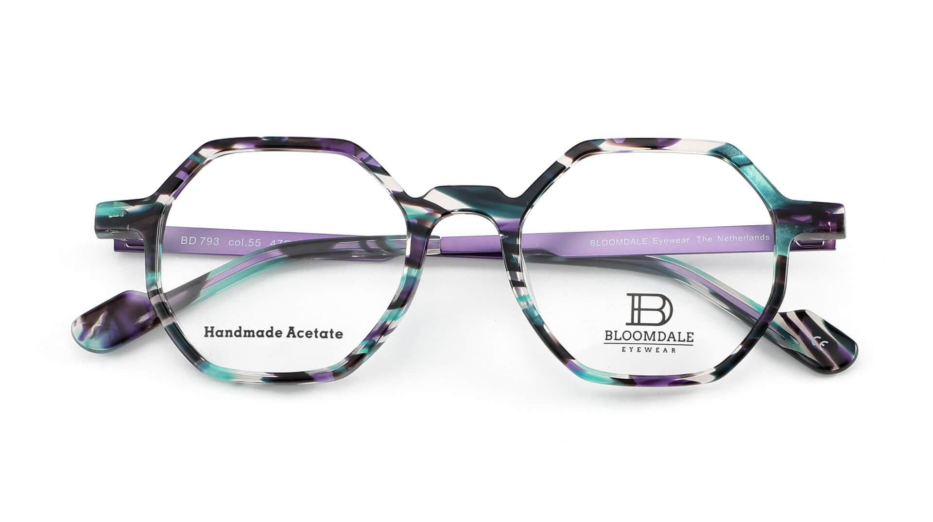 Bloomdale Eyewear bril B793-55 kleur multicolor groen met lila