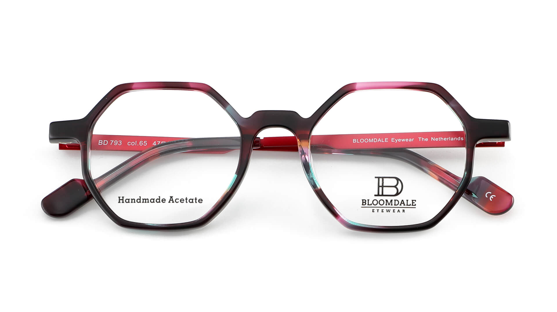 Bloomdale Eyewear bril B793-65 kleur multicolor rood