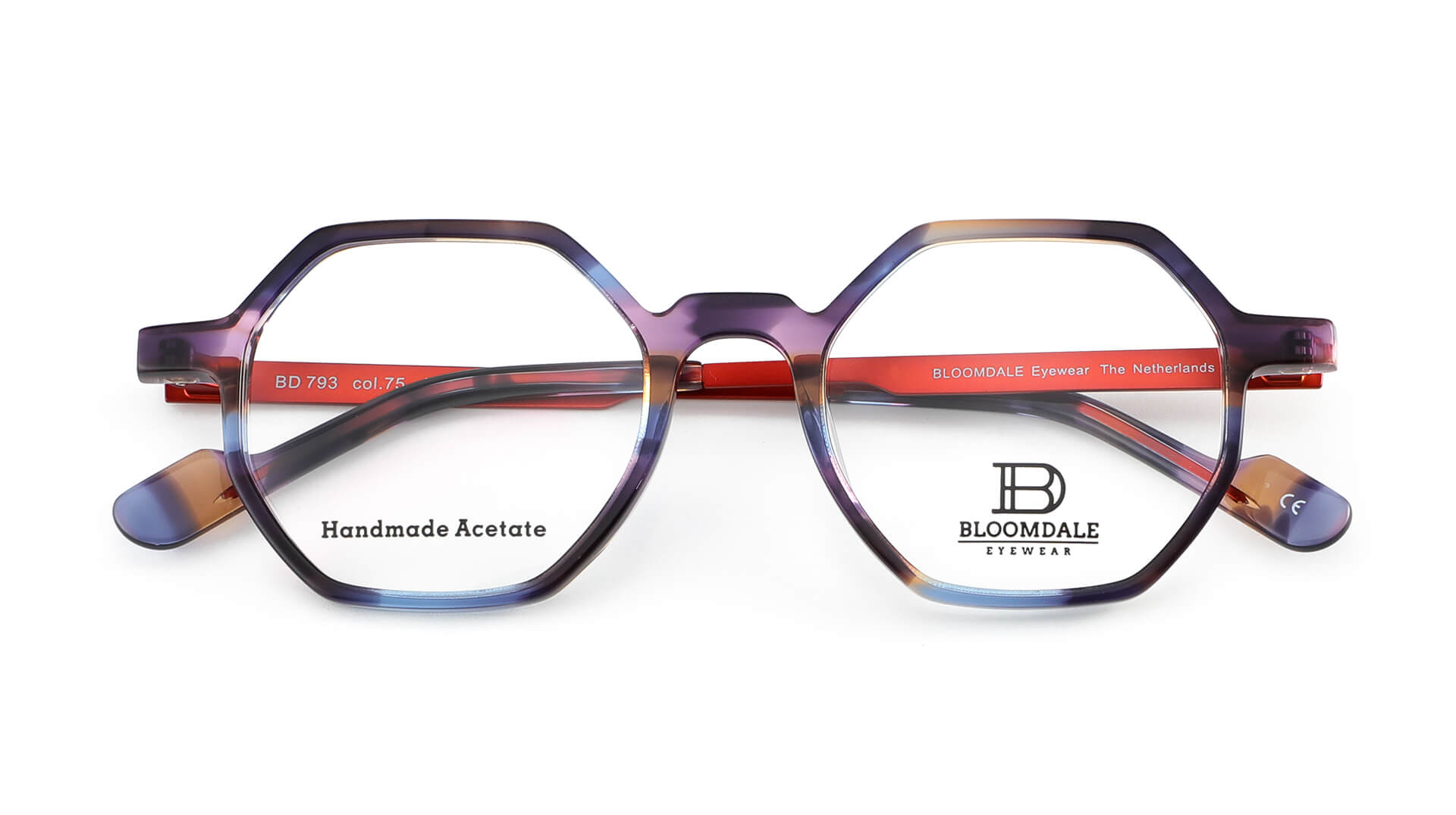 Bloomdale Eyewear bril B793-75 kleur multicolor paars met oranje