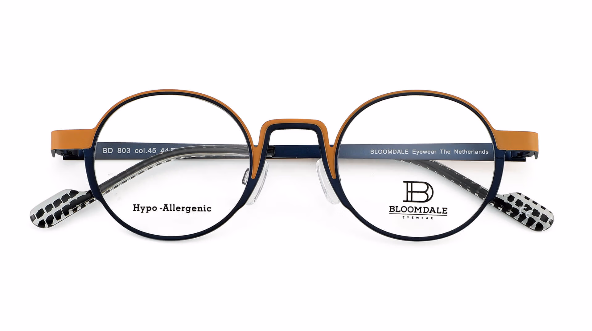 Bloomdale Eyewear bril model B803-45 kleur blauw met oranje
