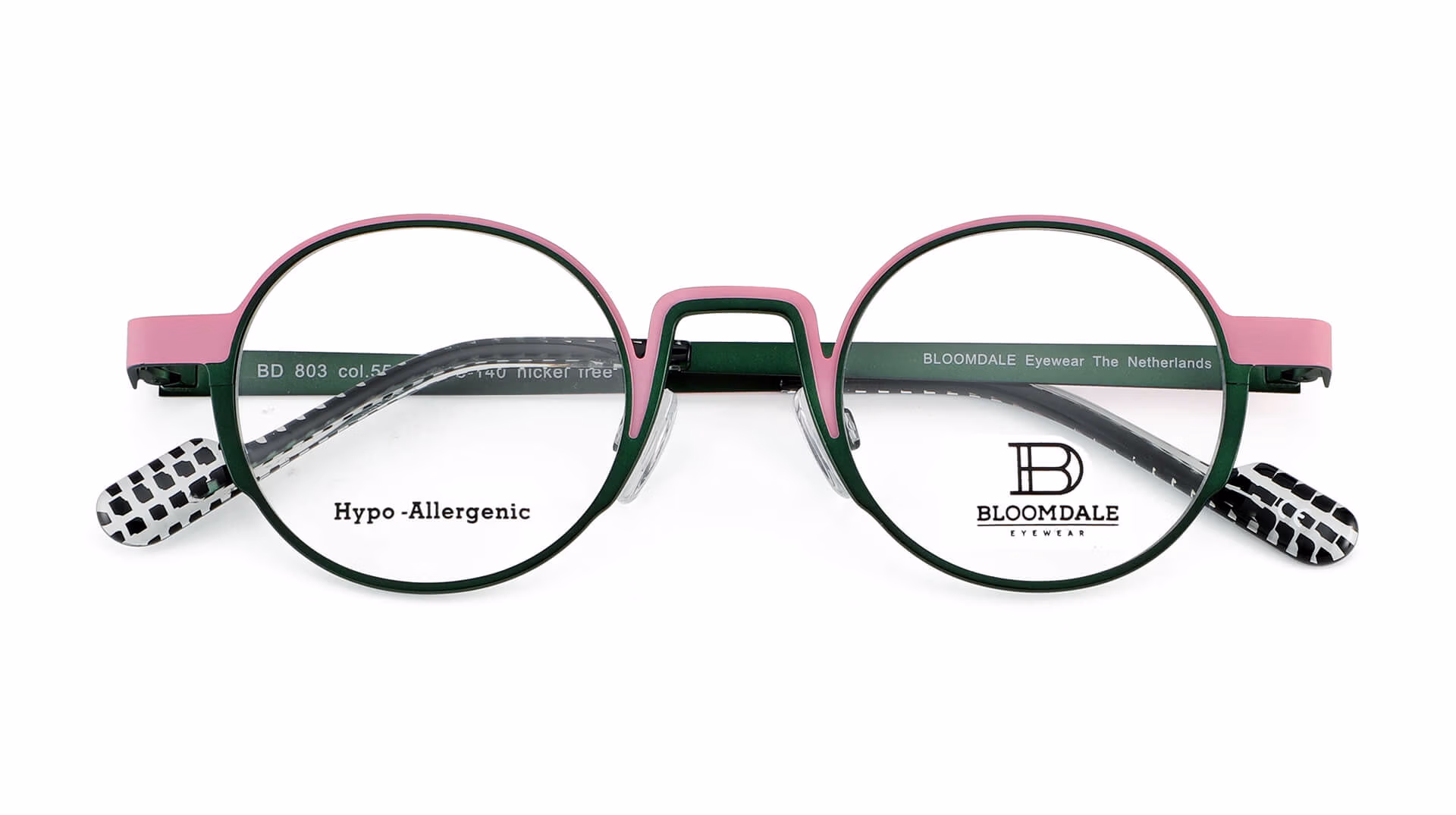 Bloomdale Eyewear bril model B803-55 kleur groen met roze
