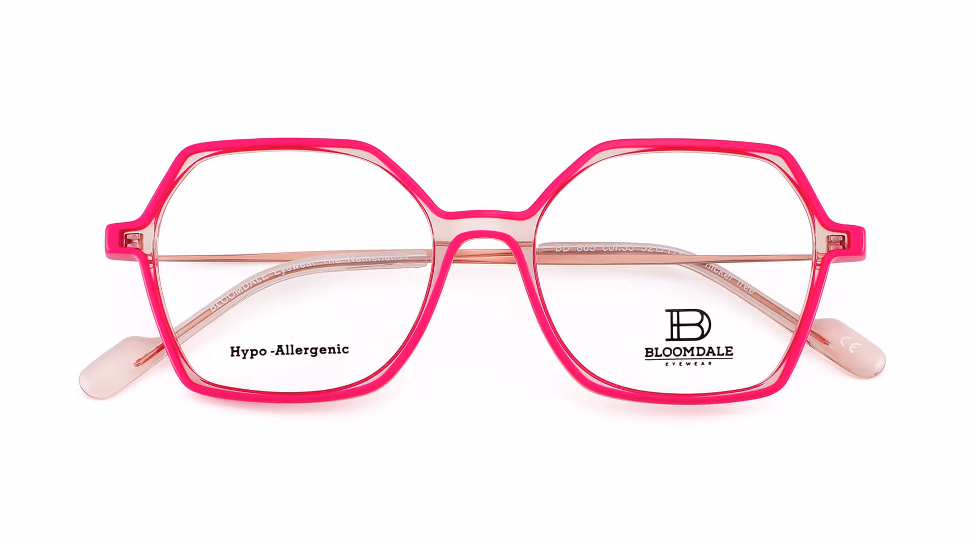 Bloomdale Eyewear bril model B805-35 kleur transparant nude met roze