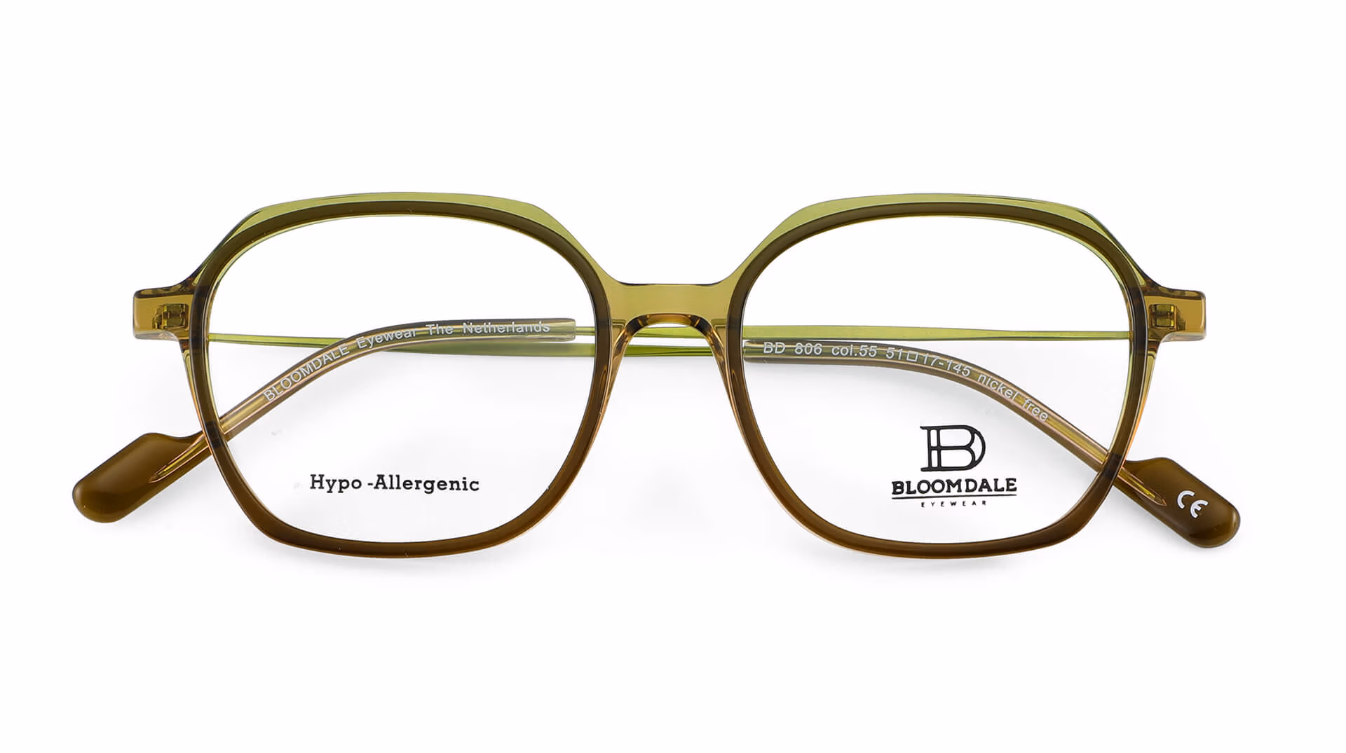 Bloomdale Eyewear bril model B806-55 kleur transparant groen met bruin