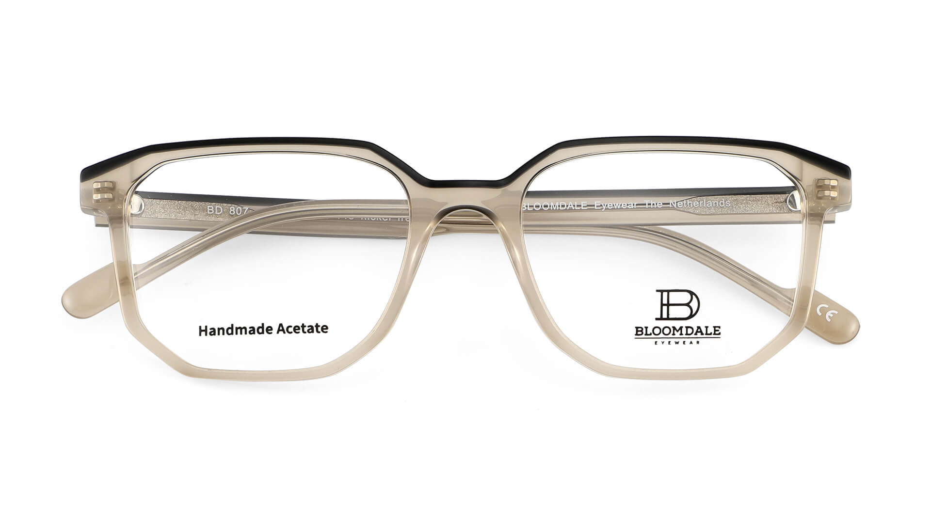 Bloomdale Eyewear bril model B807-15 kleur transparant nude met zwart