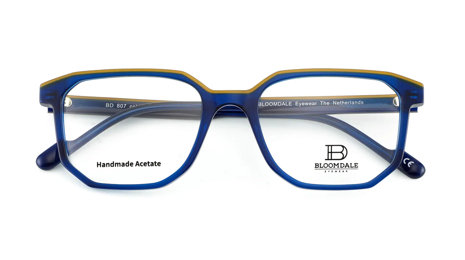 Bloomdale Eyewear bril model B807-45 kleur transparant blauw met oker