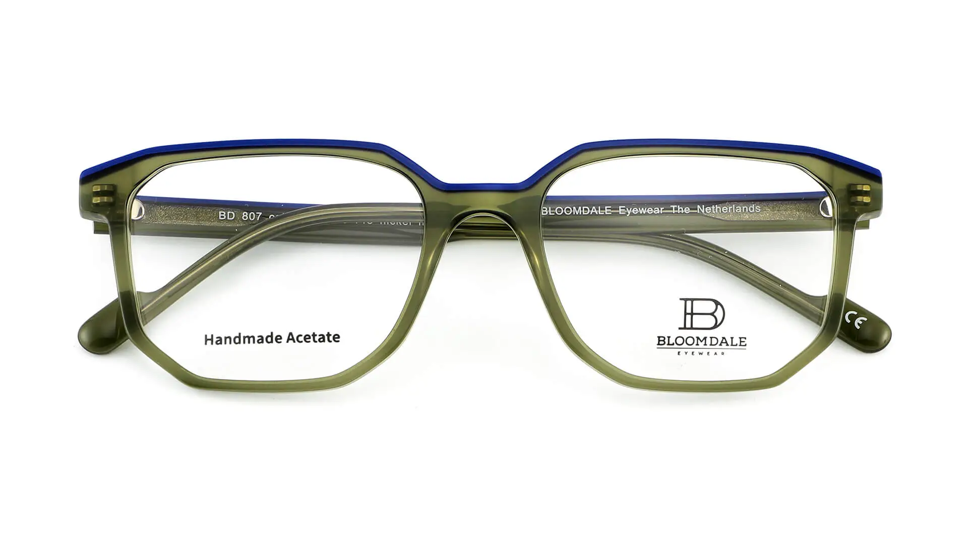 Bloomdale Eyewear bril model B807-55 kleur transparant groen met blauw